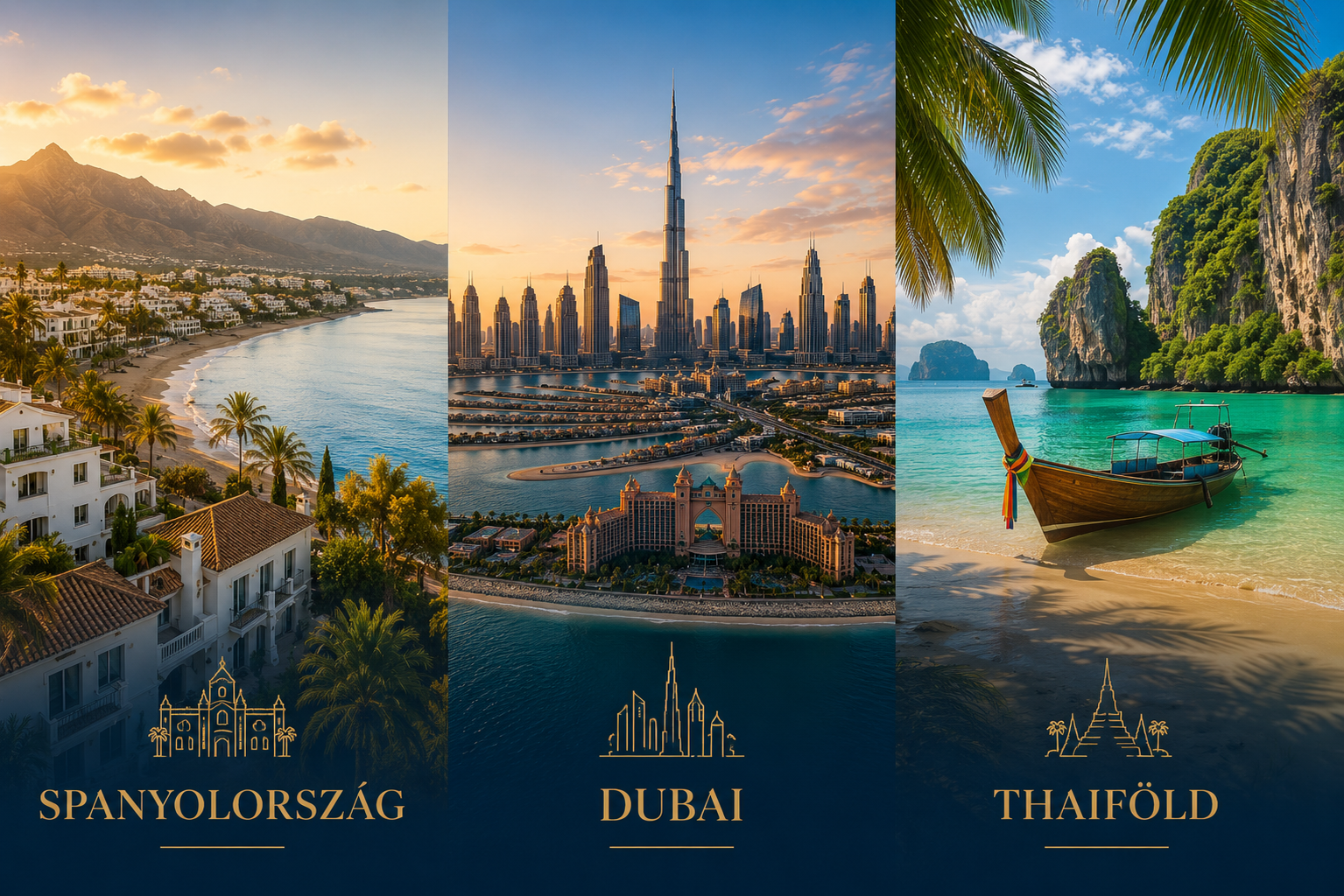Spanyolország, Dubai és Thaiföld